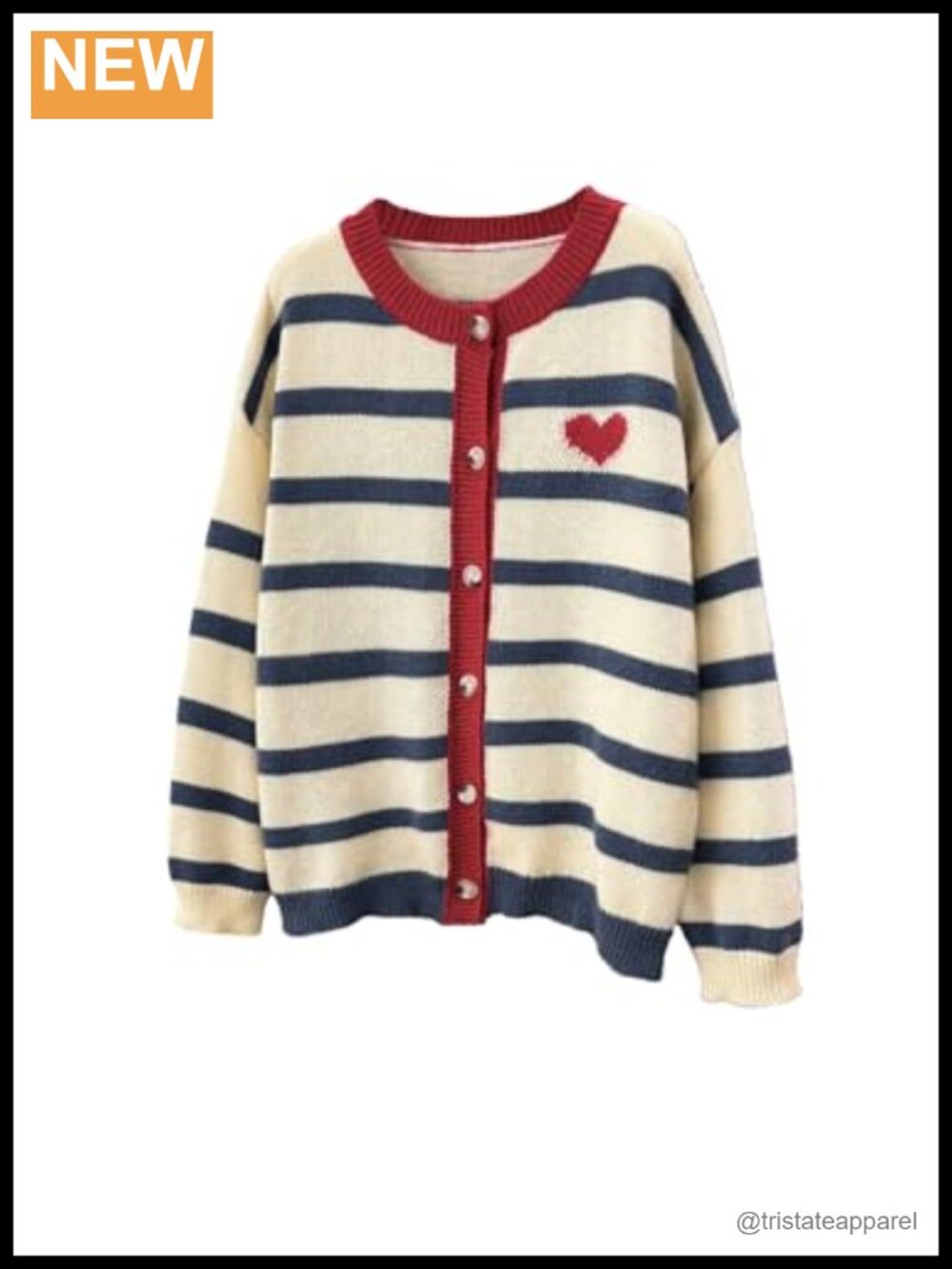 Plus Size Knit Cardigan Women Button Front Long Sleeve Stripe Casual